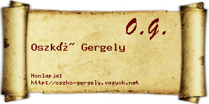 Oszkó Gergely névjegykártya